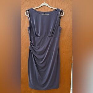 Fierce Vince Camuto Studded/Spiked Sleeveless Dress in Slate Stone Gray. Size 10